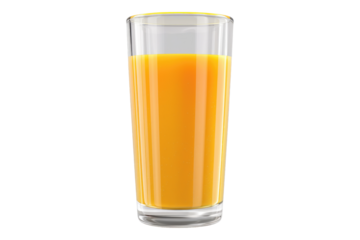Glass of mango juice isolated on transparent background