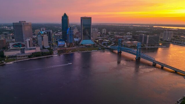 Jacksonville aerial Hyperlapse in Downtown