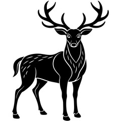minimalist stag with prominent antlers (1) Vector Design and illustration