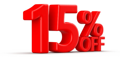 15 Percent Off Sale Red Number 3D