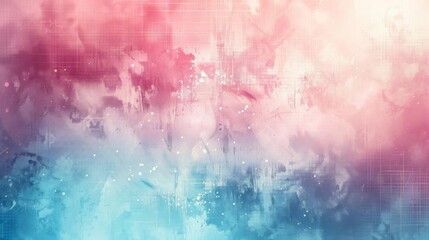 Fototapeta premium Soft pastel abstract wallpaper with a digital LED texture and a subtle grid pattern, blending light pinks and blues for a tranquil and stylish appearance