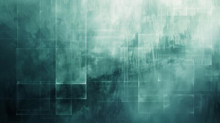 Obraz premium Subtle abstract wallpaper with a digital LED effect, featuring a grid pattern in muted tones of blue and green, ideal for a minimalist yet futuristic look