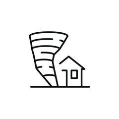 Tornado and house icon. Simple tornado and house icon for social media, app, and web design. Vector illustration.