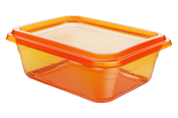 Plastic food box with detachable isolated on transparent background