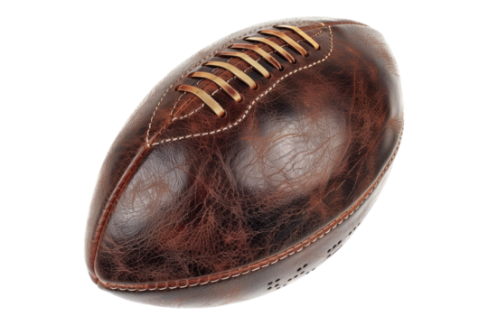 Leather American football isolated on transparent background