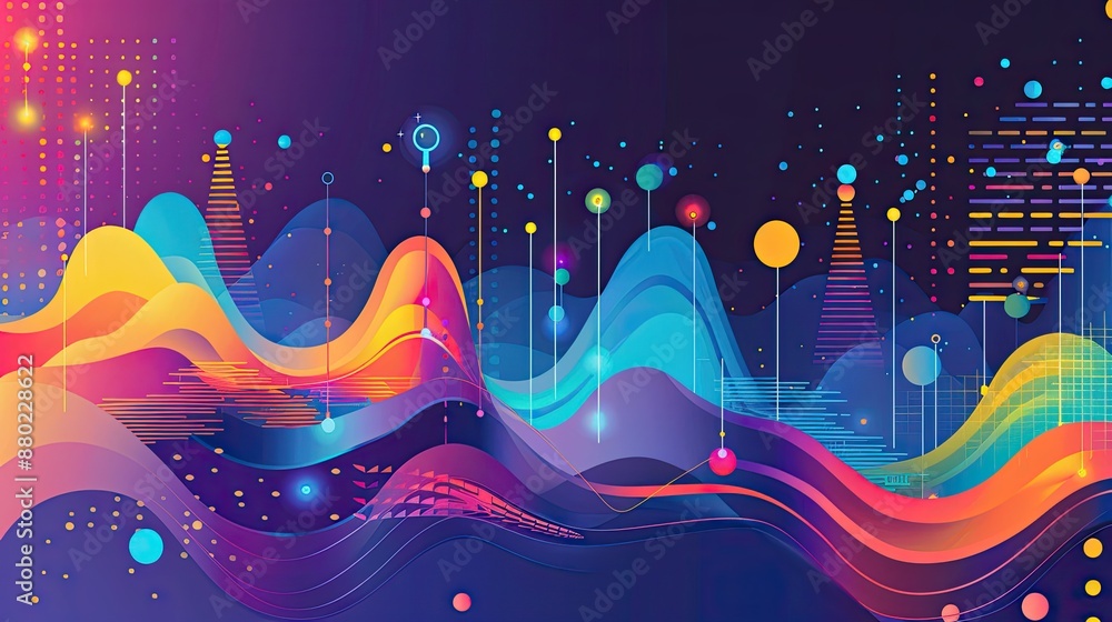 Fototapete bright and colorful infographic-style background for data-driven presentations.