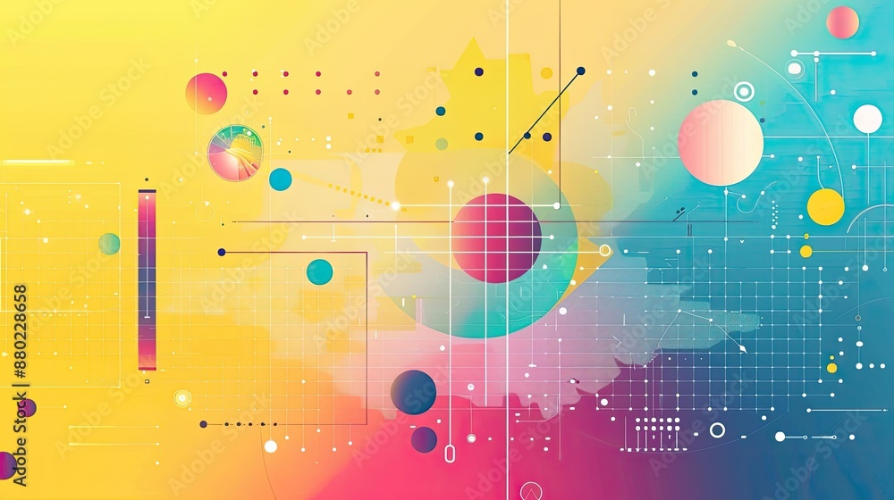 Fototapete bright and colorful infographic-style background for data-driven presentations.