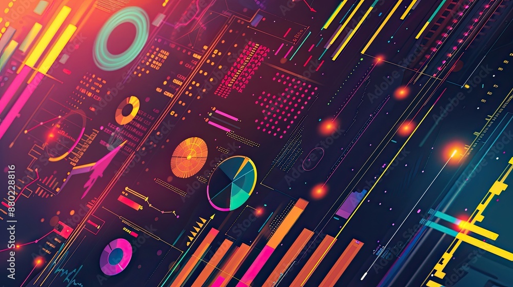 Fototapete bright and colorful infographic-style background for data-driven presentations.