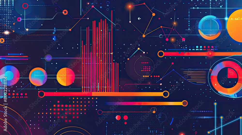 Fototapete bright and colorful infographic-style background for data-driven presentations.