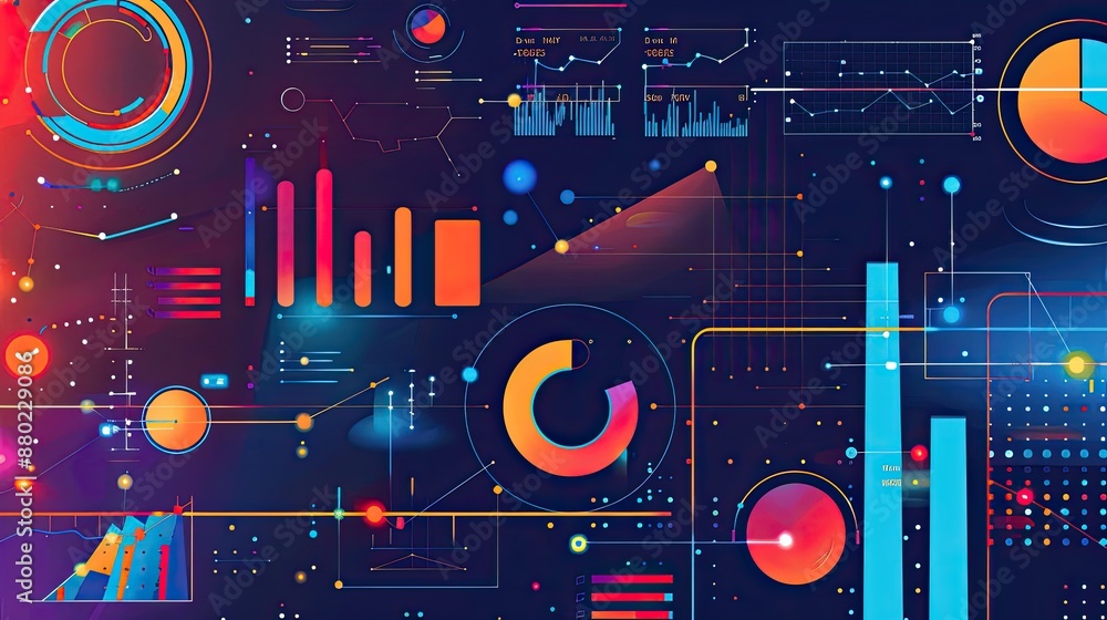 Fototapete bright and colorful infographic-style background for data-driven presentations.