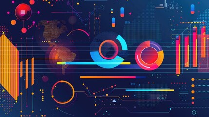 Bright and colorful infographic-style background for data-driven presentations.
