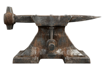 Old anvil isolated on transparent background