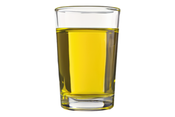 Olive oil in a glass isolated on transparent background