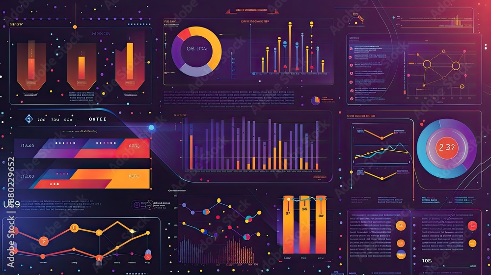 Fototapete bright and colorful infographic-style background for data-driven presentations.