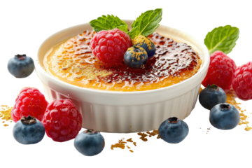 Decadent Creme Brulee Recipe Isolated On Transparent Background