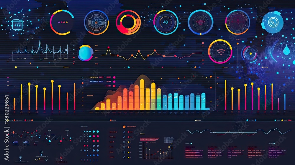 Fototapete bright and colorful infographic-style background for data-driven presentations.