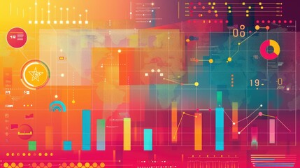 Clean and modern infographic elements with charts, graphs, and icons.