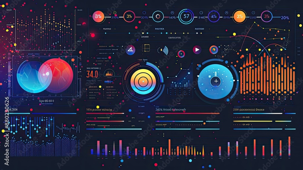 Fototapete bright and colorful infographic-style background for data-driven presentations.