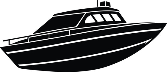Yacht motor boat nautical silhouette vector collection



