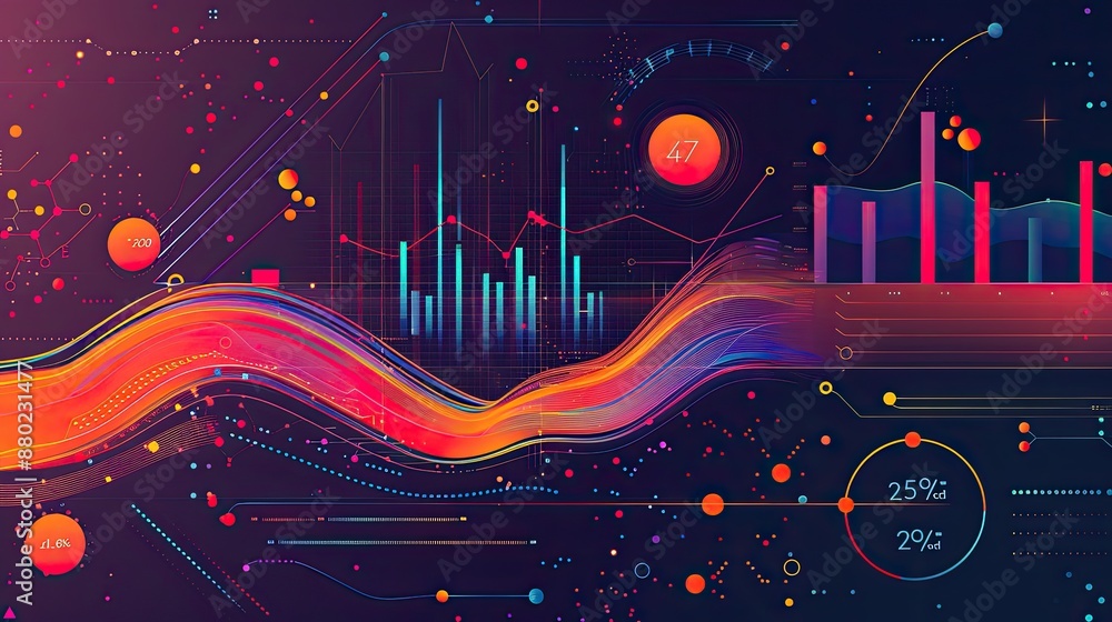 Fototapete bright and colorful infographic-style background for data-driven presentations.