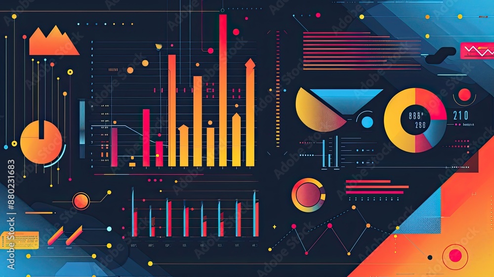 Fototapete bright and colorful infographic-style background for data-driven presentations.