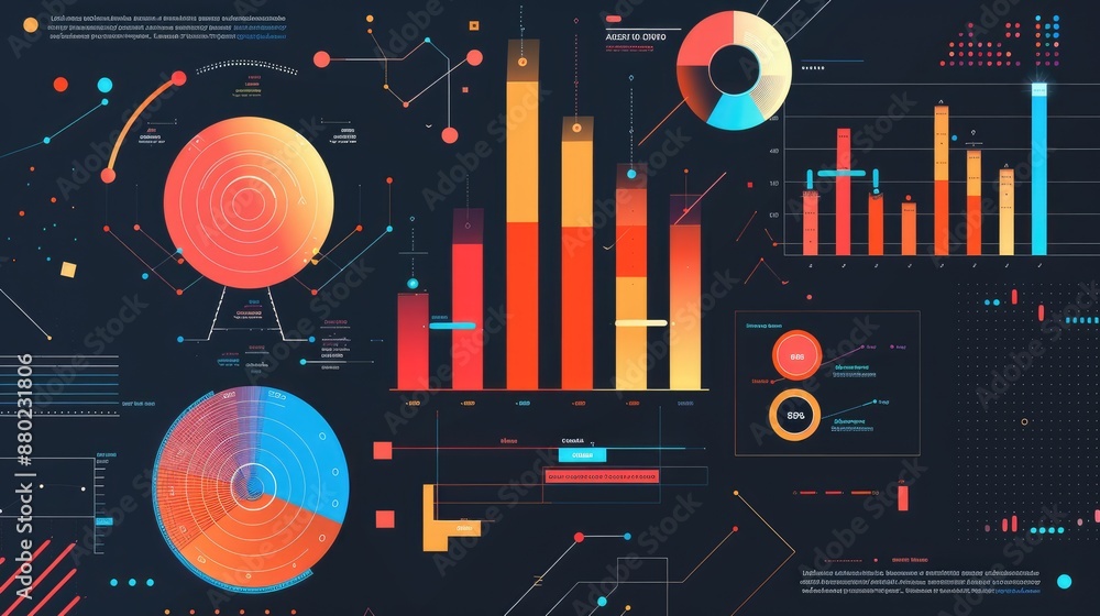 Fototapete bright and colorful infographic-style background for data-driven presentations.