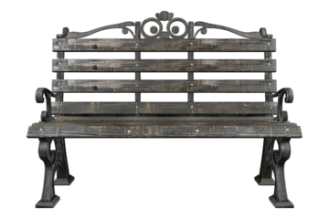 Park bench isolated on transparent background