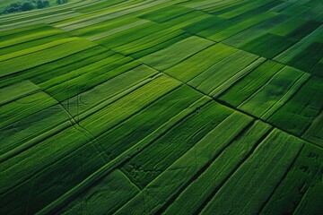 Aerial photography of a field of crops, ideal for use in agricultural or environmental contexts