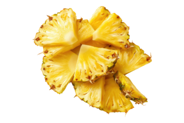 Pineapple slice isolated on transparent background