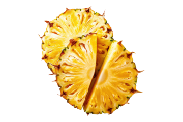 Pineapple slice isolated on transparent background