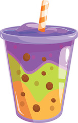 Refreshing summer beverage with tapioca balls, perfect for a hot day