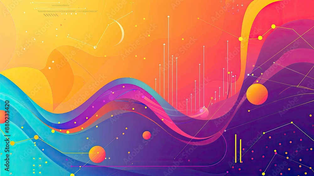 Poster bright and colorful infographic-style background for data-driven presentations.