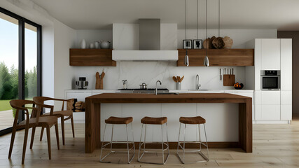 Modern Kitchen Design with Sleek Island and Open Layout