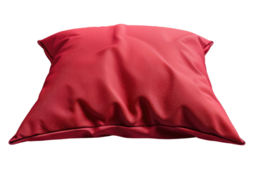 Red pillow isolated on transparent background