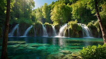Naklejka premium Enchanting Beauty of Plitvice Lakes