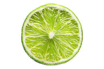 Slice of lime isolated on transparent background