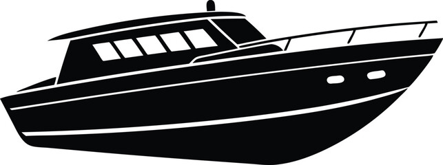 Yacht motor boat nautical silhouette vector collection



