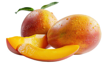 Fresh Mango Fruit Isolated On Transparent Background