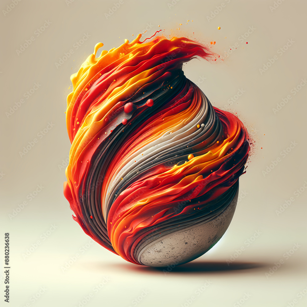 Aufkleber abstract 3d rendering of a egg with a geometric pattern