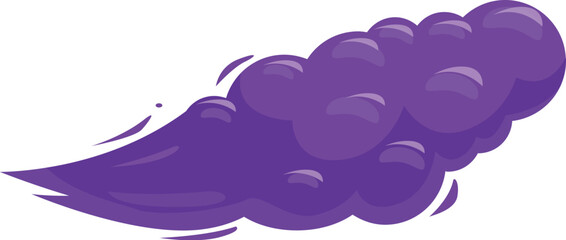 Cloud of purple smoke is floating and leaving a trail, ideal for representing smell, poison, or magic effects © nsit0108
