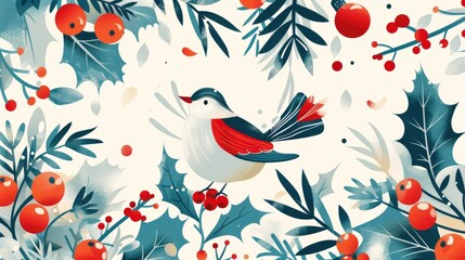 Charming holiday-themed illustrations with festive colors and motifs.