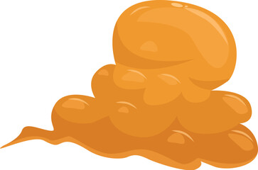 Yellow gooey substance forming an abstract blob shape