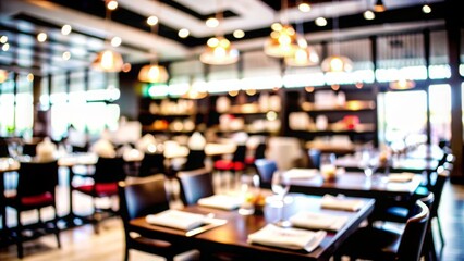 Restaurant Blur: A blurred restaurant interior, suitable for culinary and hospitality themes.
