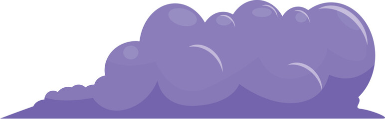 Cartoon style purple cloud floating, perfect for adding a touch of whimsy to any project