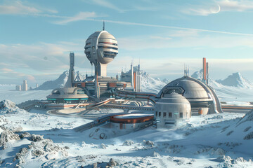 A futuristic space research facility