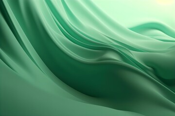 Obraz premium Abstract 3D Pastel Green Gradient Wave with Shades, abstract, 3D, pastel green, gradient, wave, shades, digital art, modern design, background
