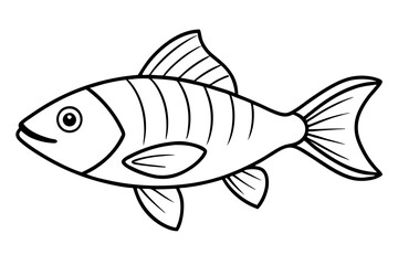 Fish icon silhouette vector line art illustration