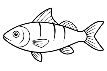 Fish icon silhouette vector line art illustration