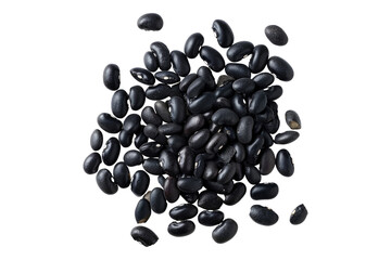 Black beans isolated on transparent background
