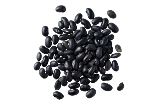 Black beans isolated on transparent background